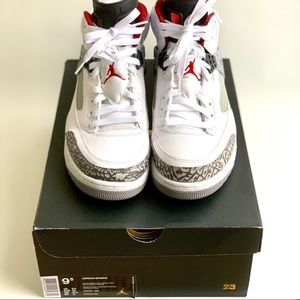 Nike Air Jordan Spizike Wht VarsityRed Grey Sz 9.5